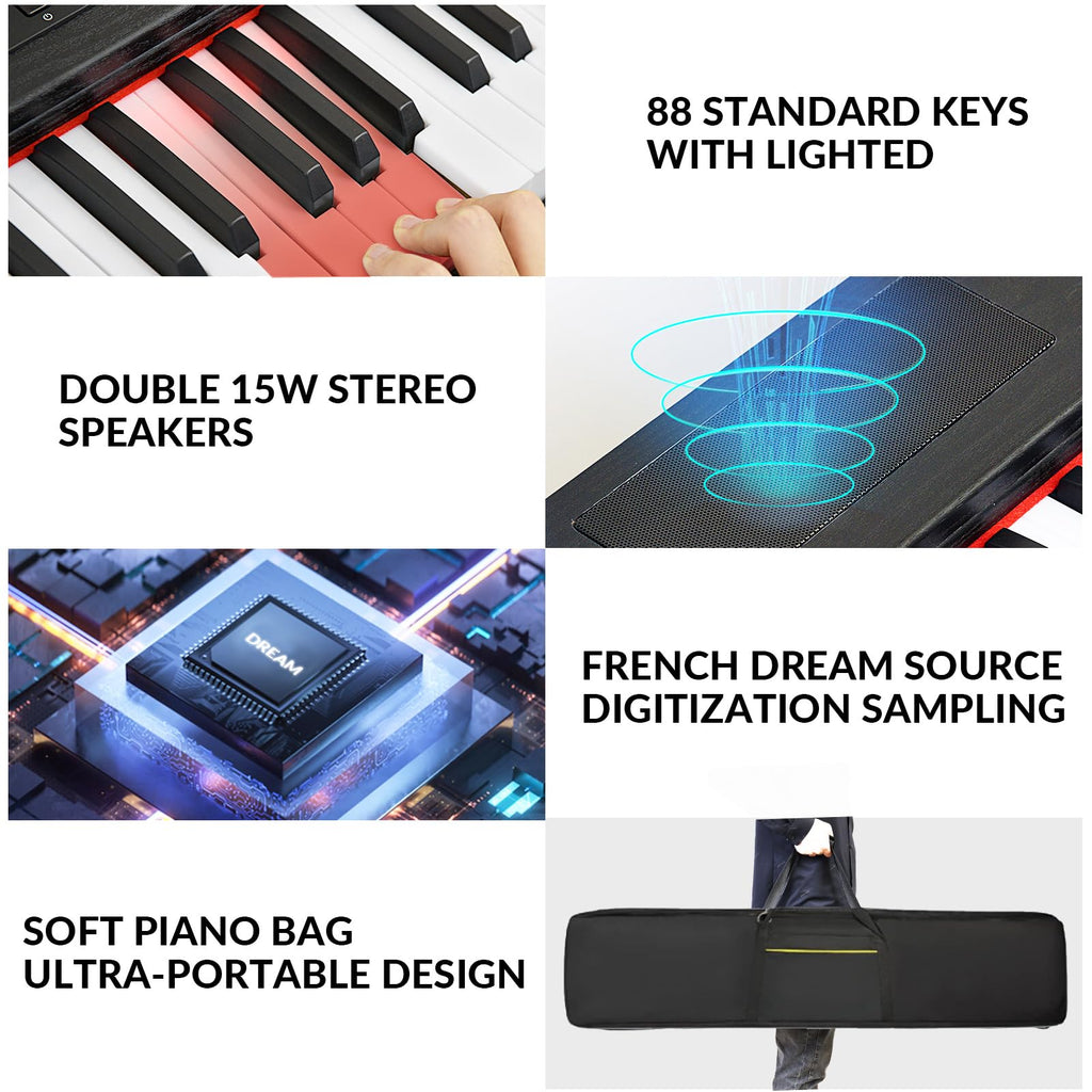 88 Key Semi Weighted Digital Piano with Stand M242