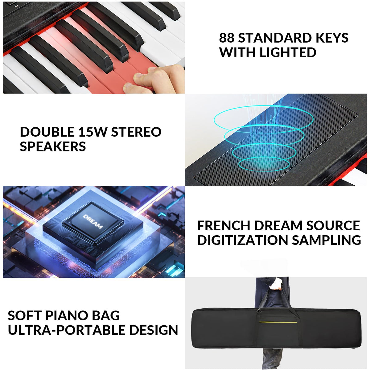 88 Key Semi Weighted Digital Piano with Stand M242