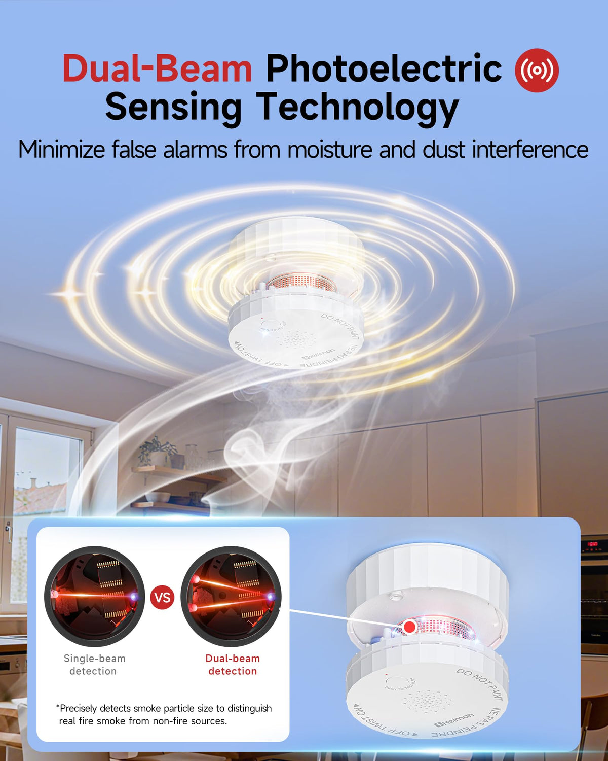 3 Pack Wireless Interconnected Smoke Detector G41332
