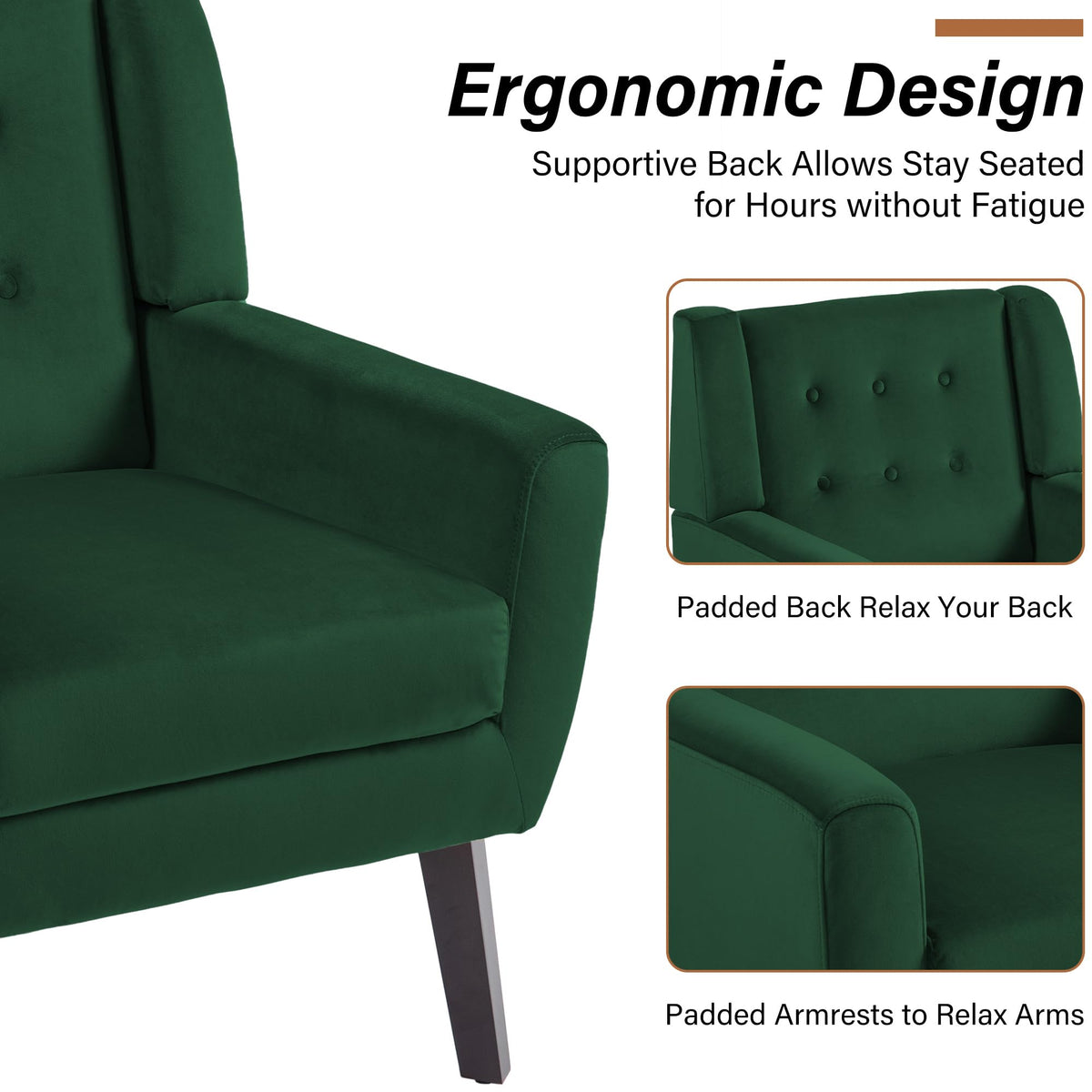 Velvet Accent Chairs Set of 2 O603773