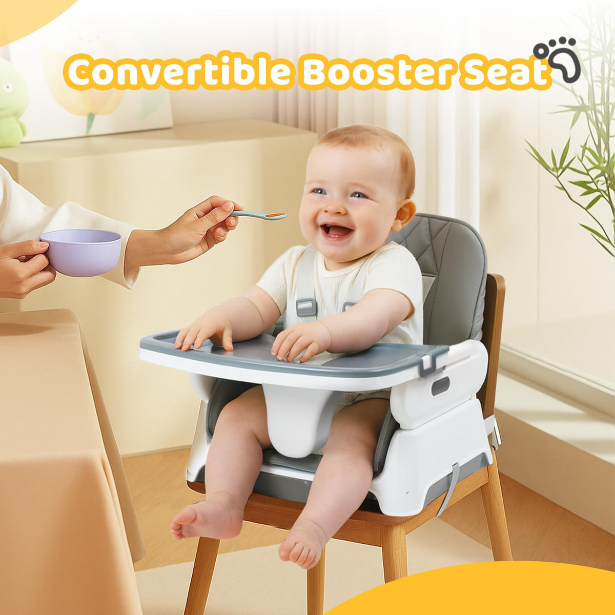 5 in 1 Portable High Chair with Double Tray X31852