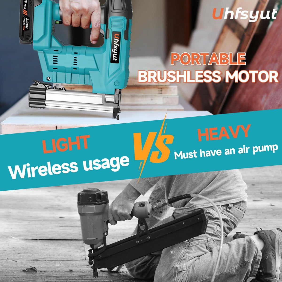 Cordless 21V 2 in 1 Brad Nailer and Staple Gun J856