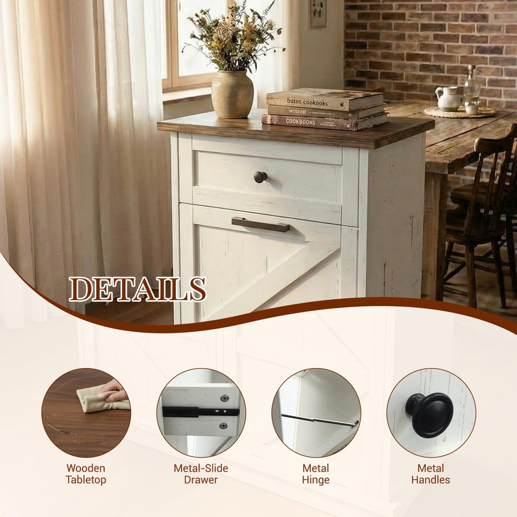 10 Gallon Tilt Out Trash Cabinet with Storage Drawer Z6406