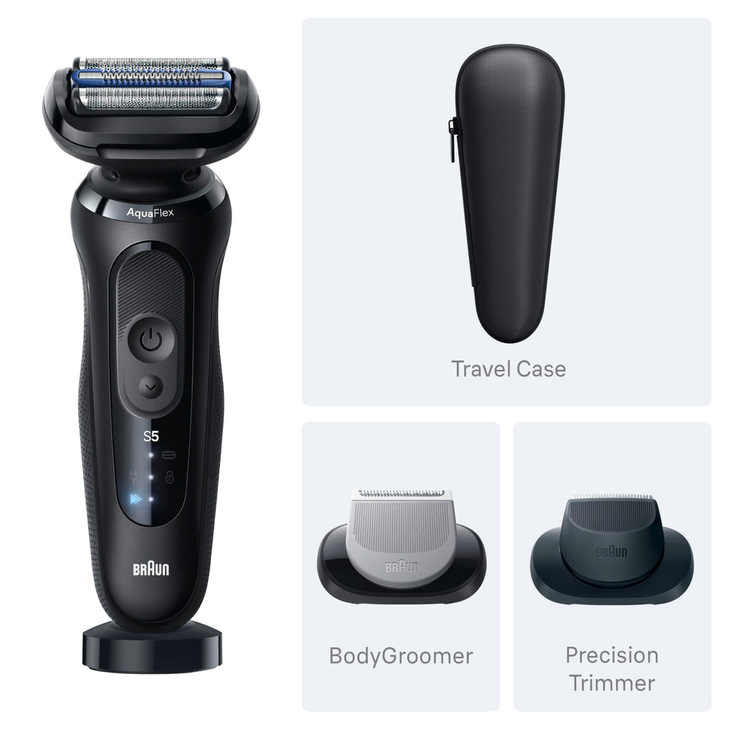 Black Wet & Dry Electric Shaver with Trimmer B1775