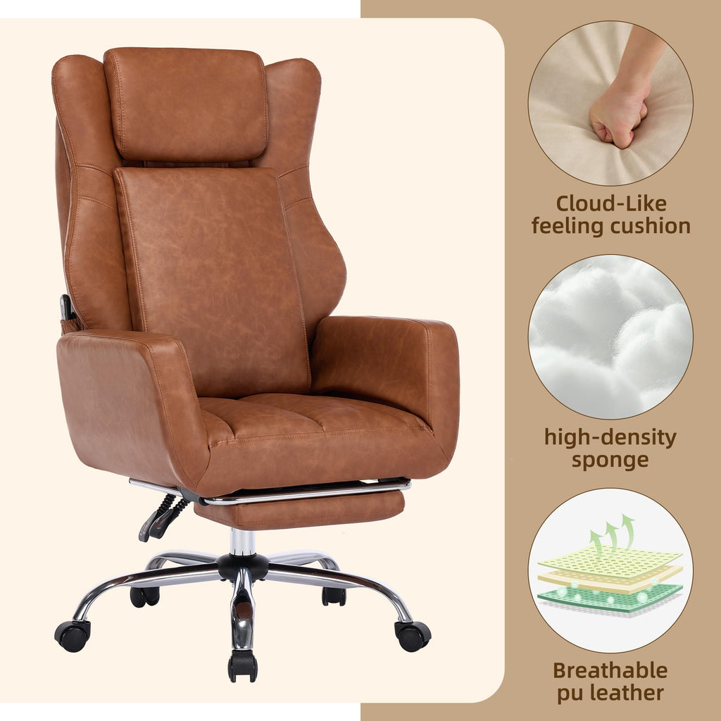 Brown Faux Leather Massage Office Chair N70511