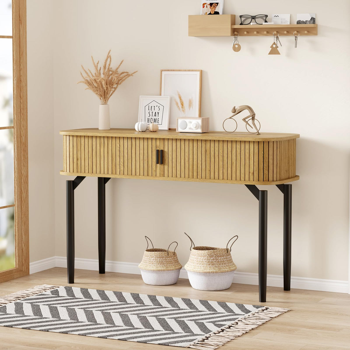47 in Fluted Console Table with Storage U286