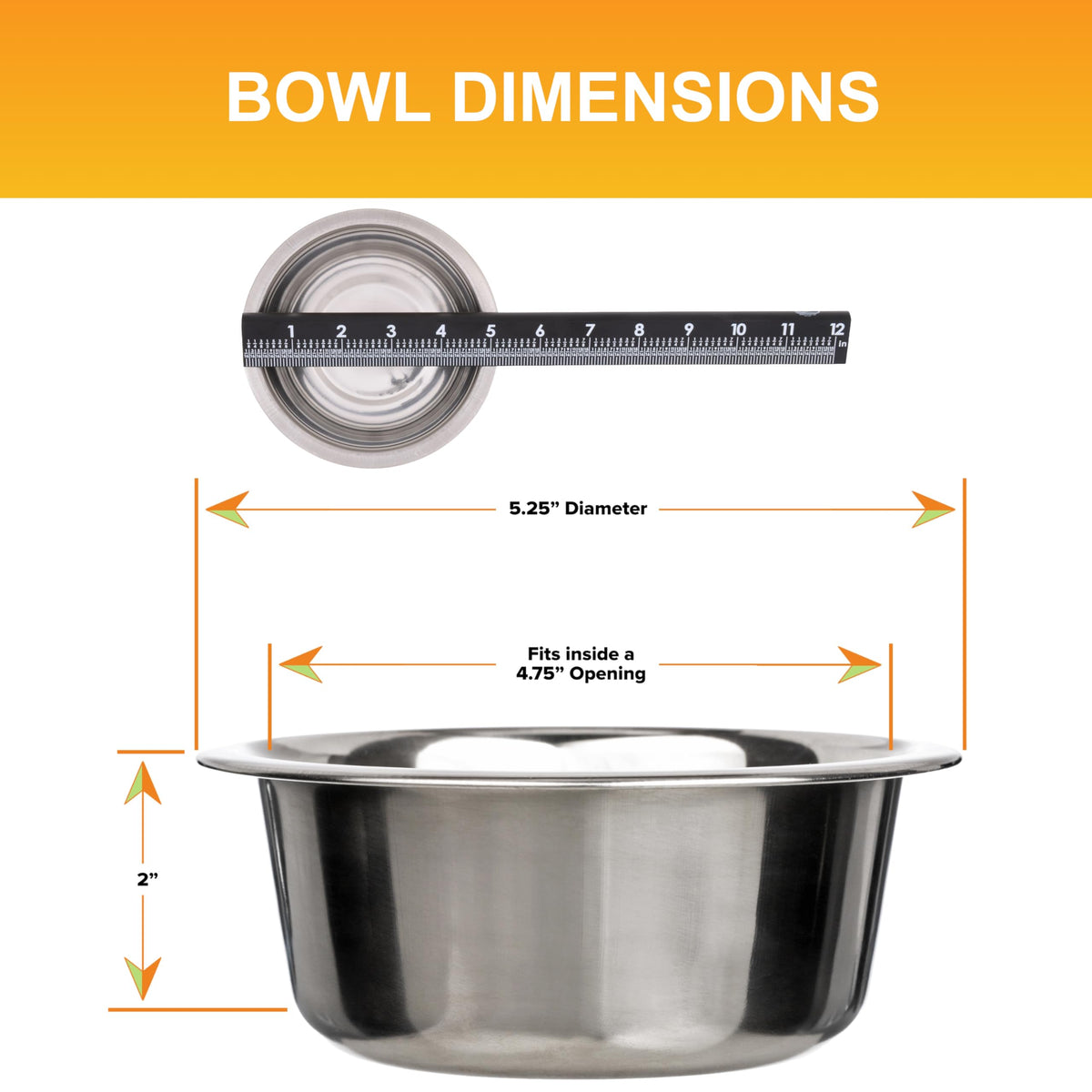2.2 Cup Stainless Steel Dog Bowls Set of 2 S570216
