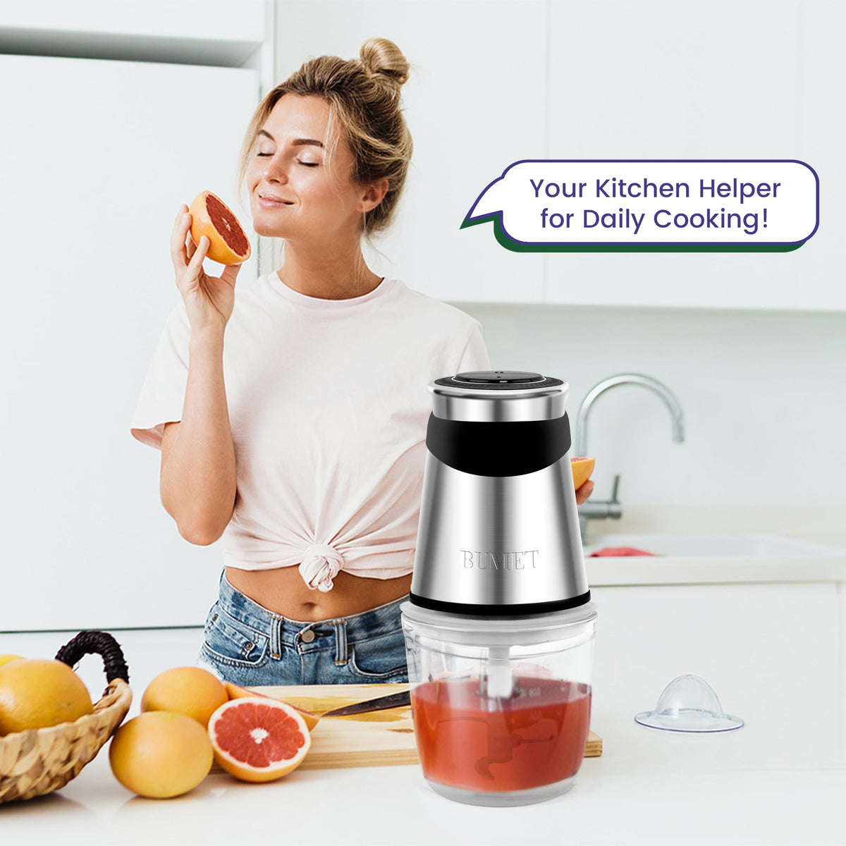 500W Mini Chopper 2.5-Cup Glass Bowl H5555