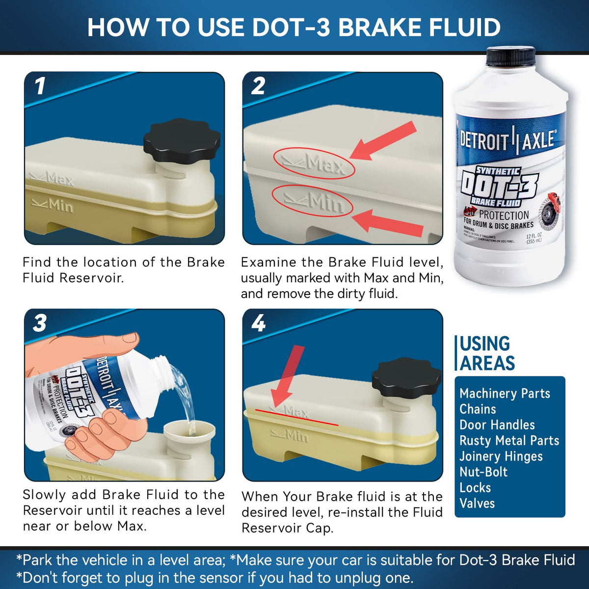 12oz Synthetic Dot-3 Brake Fluid H8344