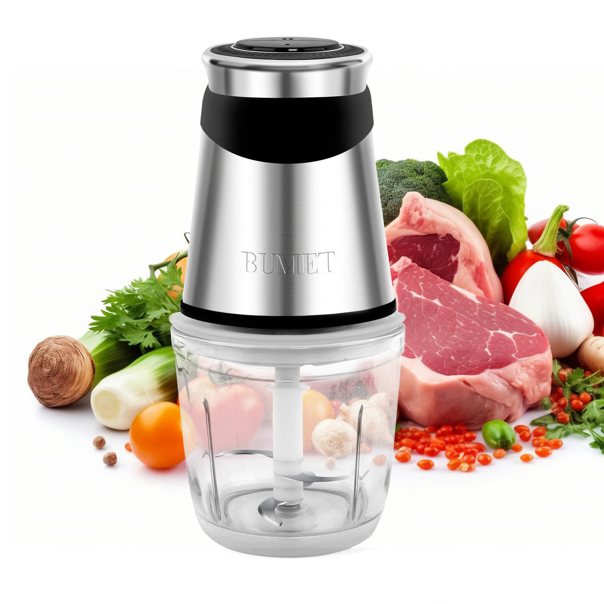 500W Mini Chopper 2.5-Cup Glass Bowl H5555