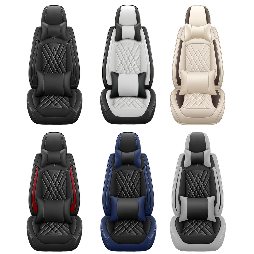 Black Red Full Set Car Seat Covers F15474