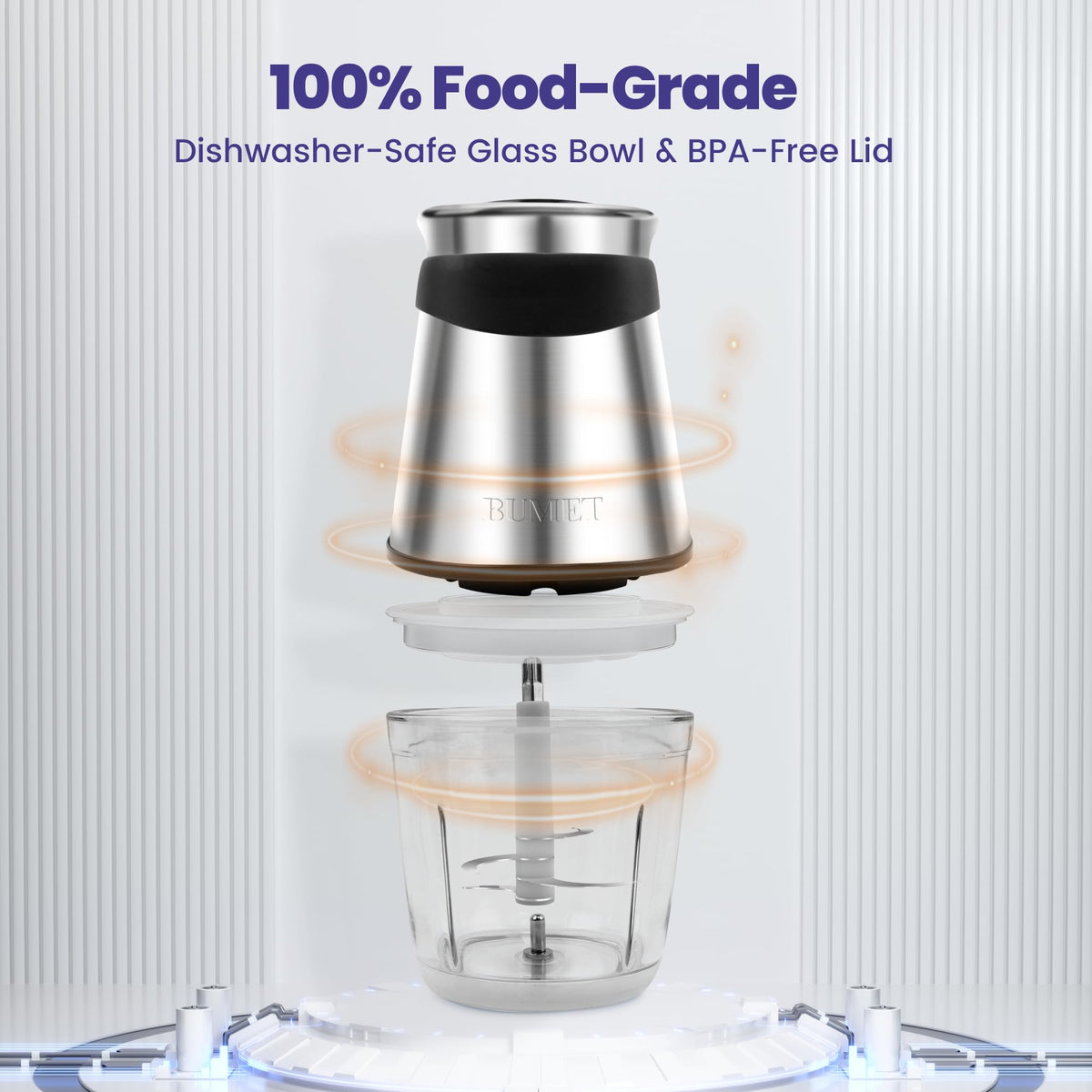 500W Mini Chopper 2.5-Cup Glass Bowl H5555