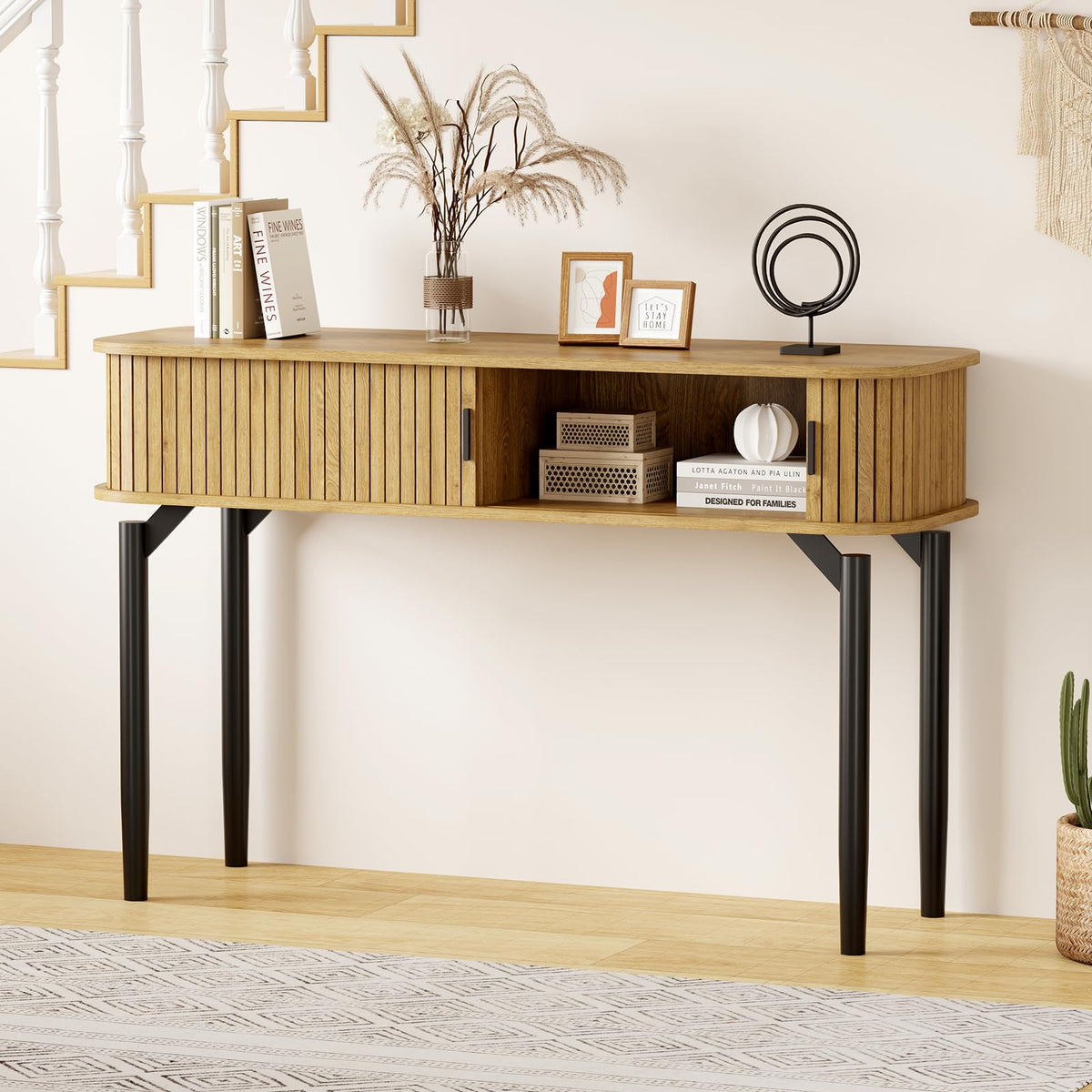 47 in Fluted Console Table with Storage U286