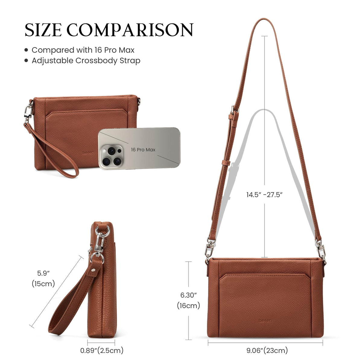 Genuine Leather Wristlet Wallet with Built in Wallet J85167