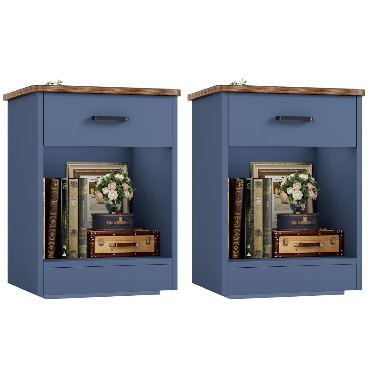 Nightstand Set of 2 with Drawer and Storage Shelf G710268