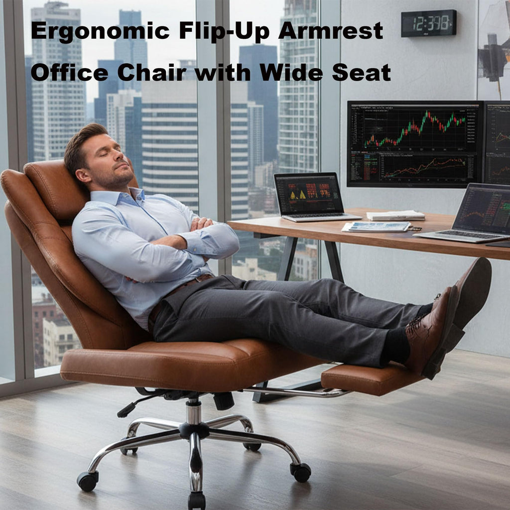 Brown Faux Leather Massage Office Chair N70511