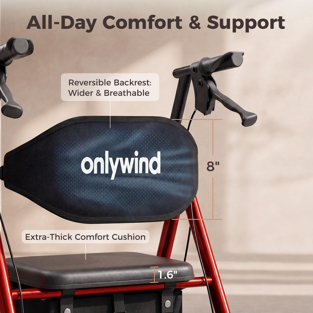 Lightweight Rollator Walkers Wheelchair Combo with Seat S435945