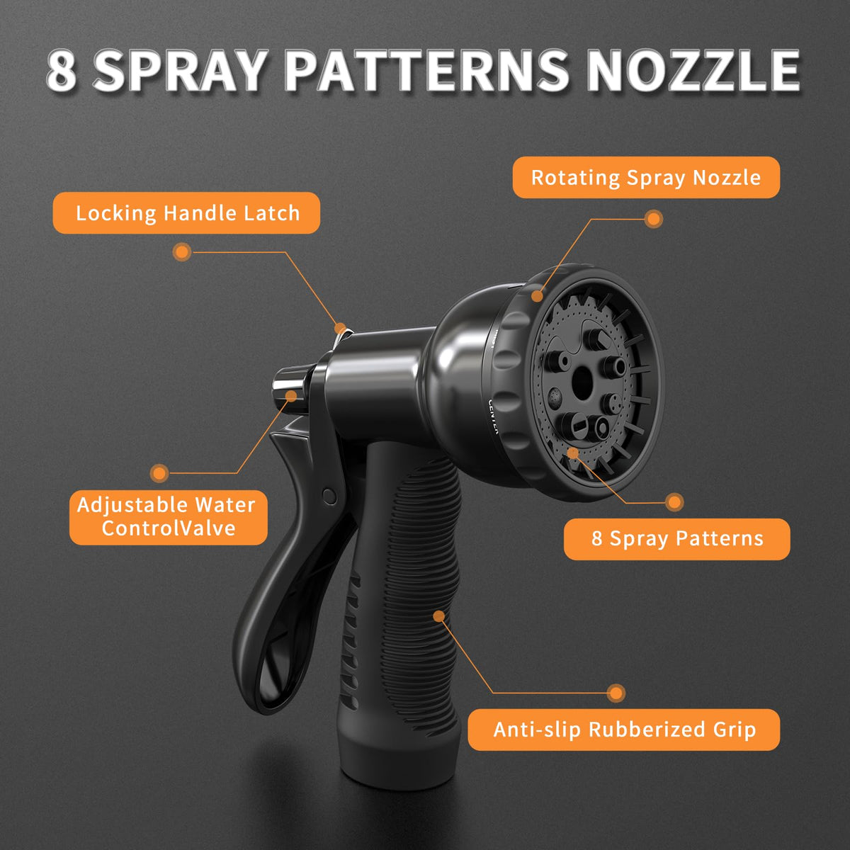 100FT x 3/8" Coil Expandable Garden Hose with 8 Patterns Spray Nozzle K757