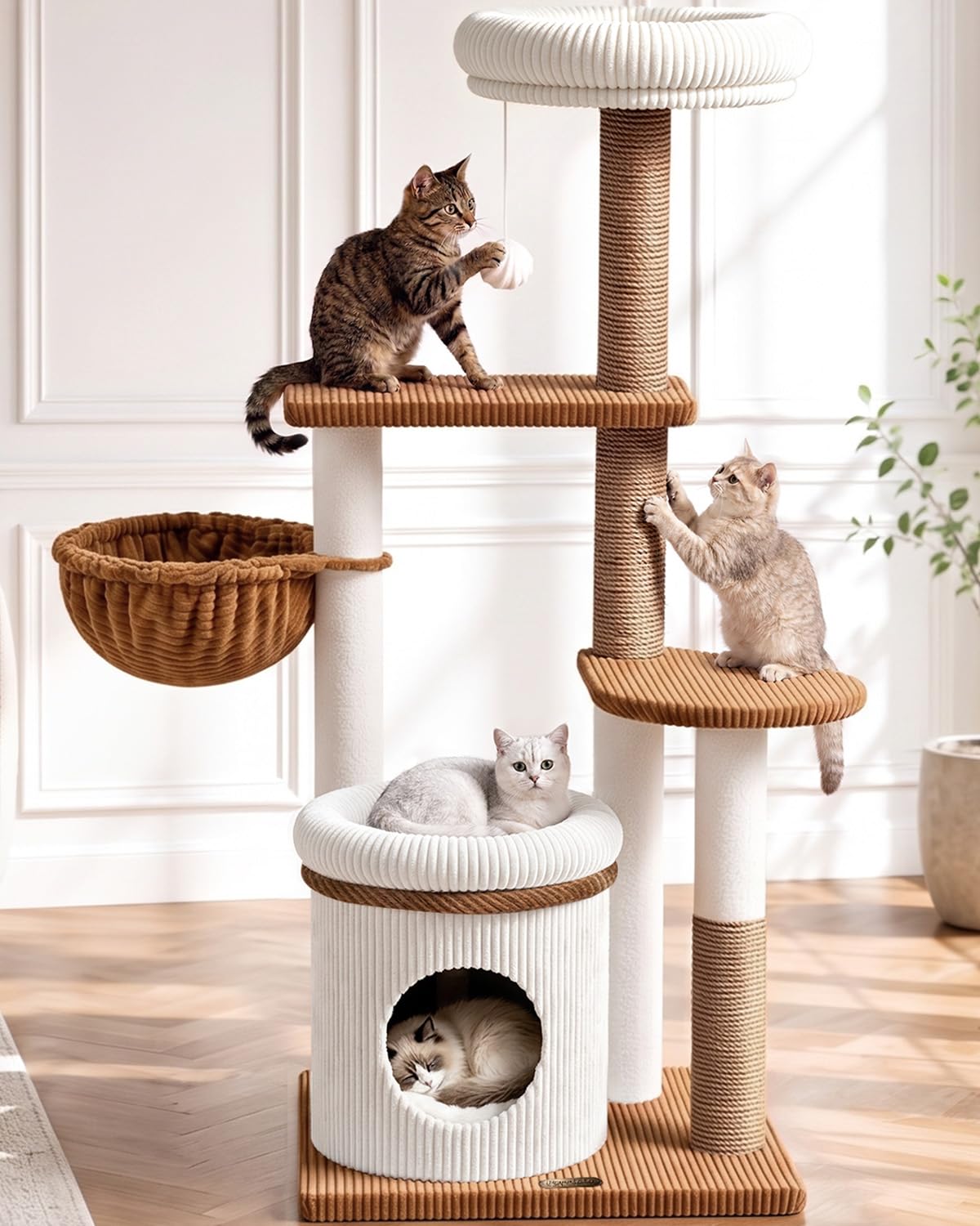 52" Corduroy Cat Tree Tower E17969