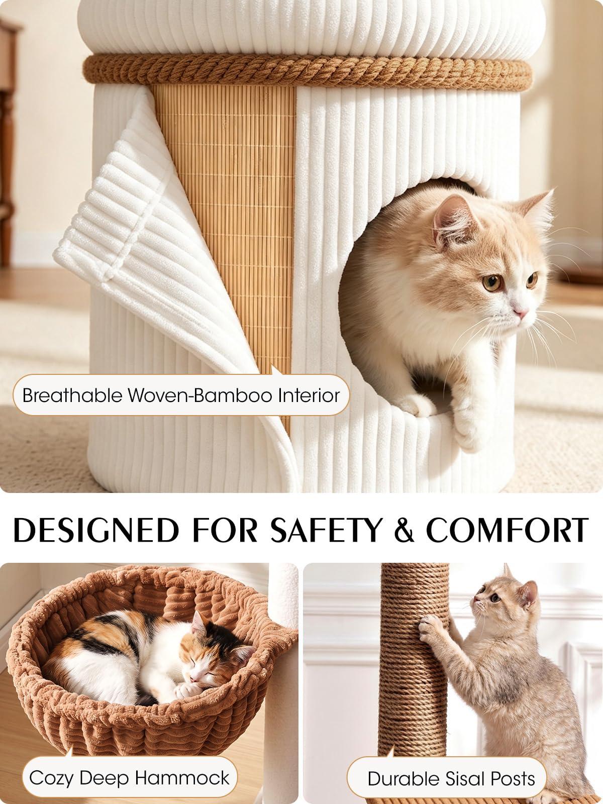 52" Corduroy Cat Tree Tower E17969