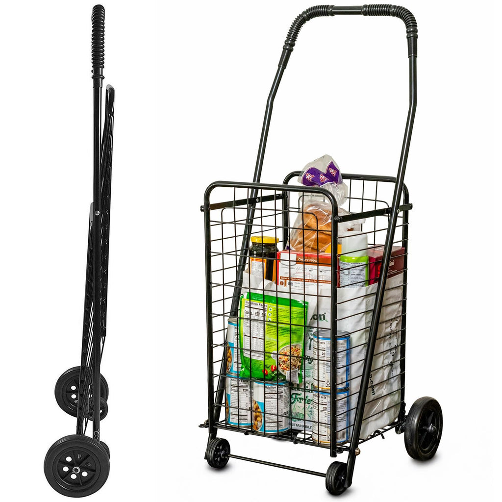Black Foldable Utility Cart with Wheels P612486