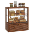2-Tier Glass Door Wooden Bread Box D680237