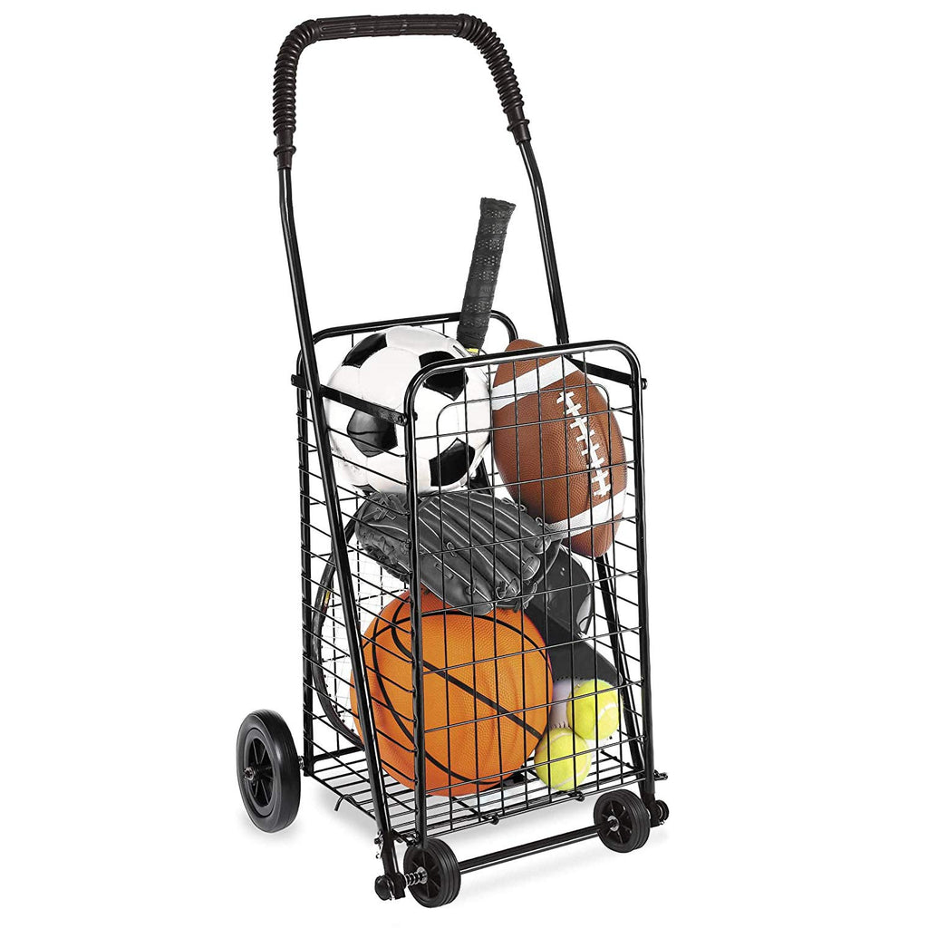 Black Foldable Utility Cart with Wheels P612486