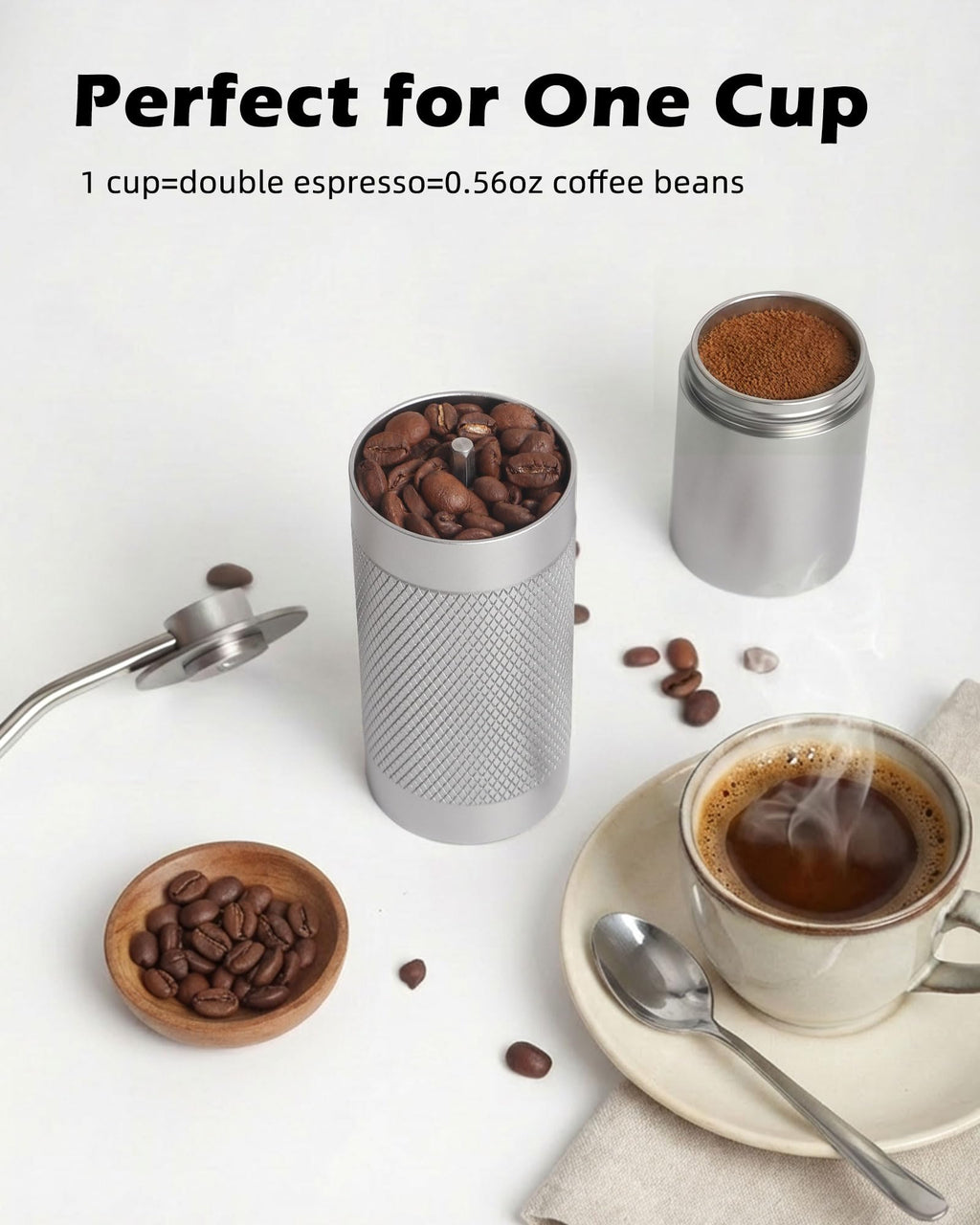 Manual Stainless Steel Conical Burr Coffee Grinder with Adjustable Settings Z531491