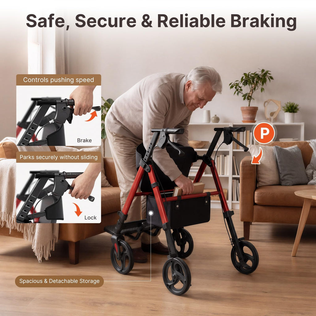 Lightweight Rollator Walkers Wheelchair Combo with Seat S435945