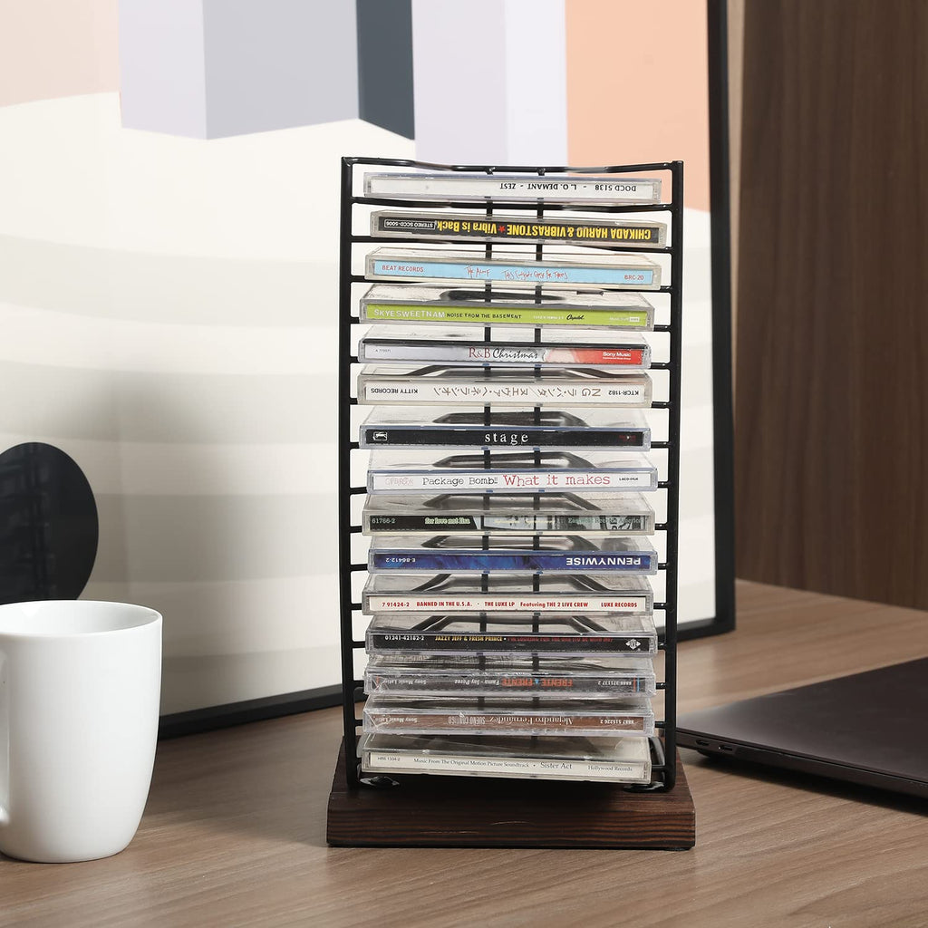 Black Metal CD Storage Rack Q5358