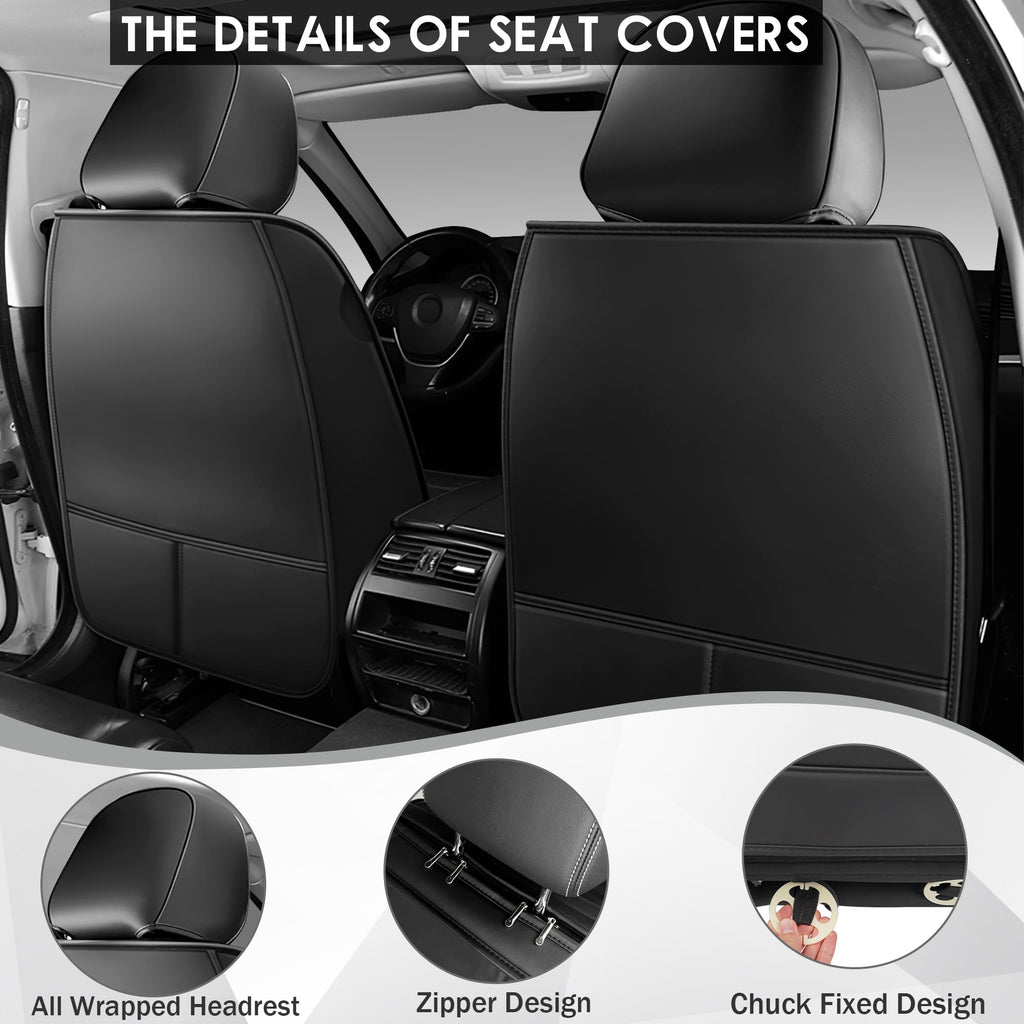 Black Red Full Set Car Seat Covers F15474