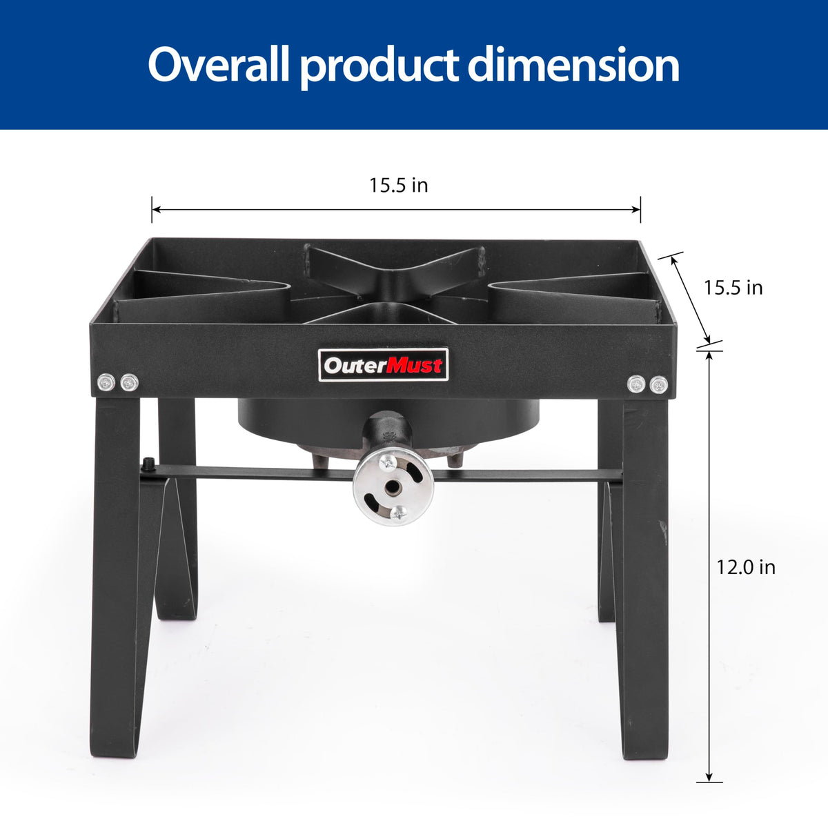 Heavy Duty Propane Burner with 10 PSI Regulator and Cast Iron H6614