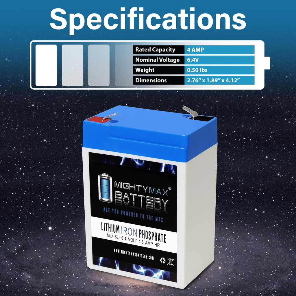 6V 4.5AH Lithium Replacement Battery V60516