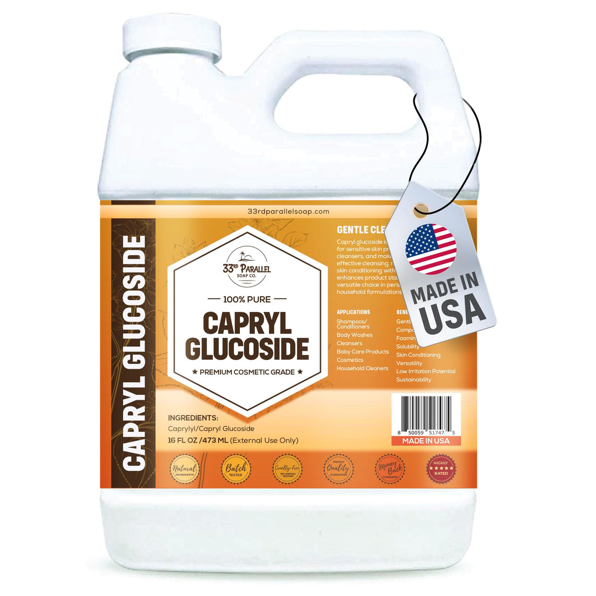 Capryl Glucoside Liquid Surfactant 16 oz O222326