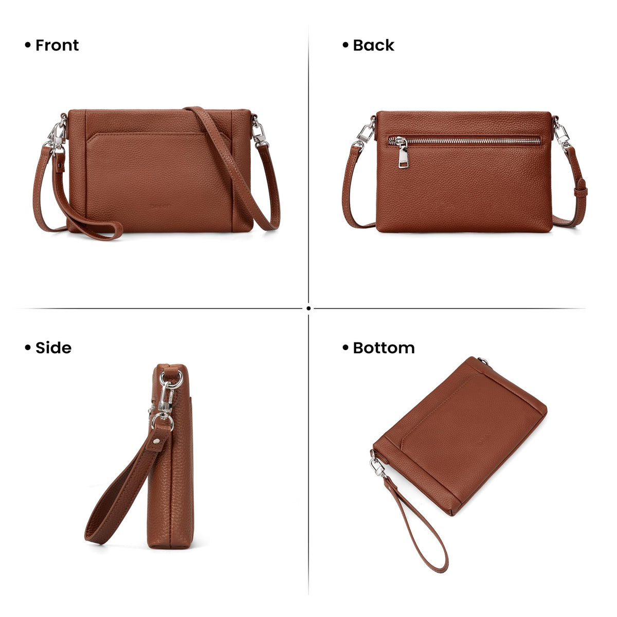 Genuine Leather Wristlet Wallet with Built in Wallet J85167