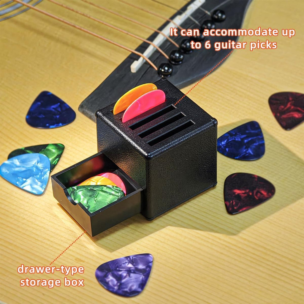 Guitar Picks Holder Box with 5 Guitar Picks S1009