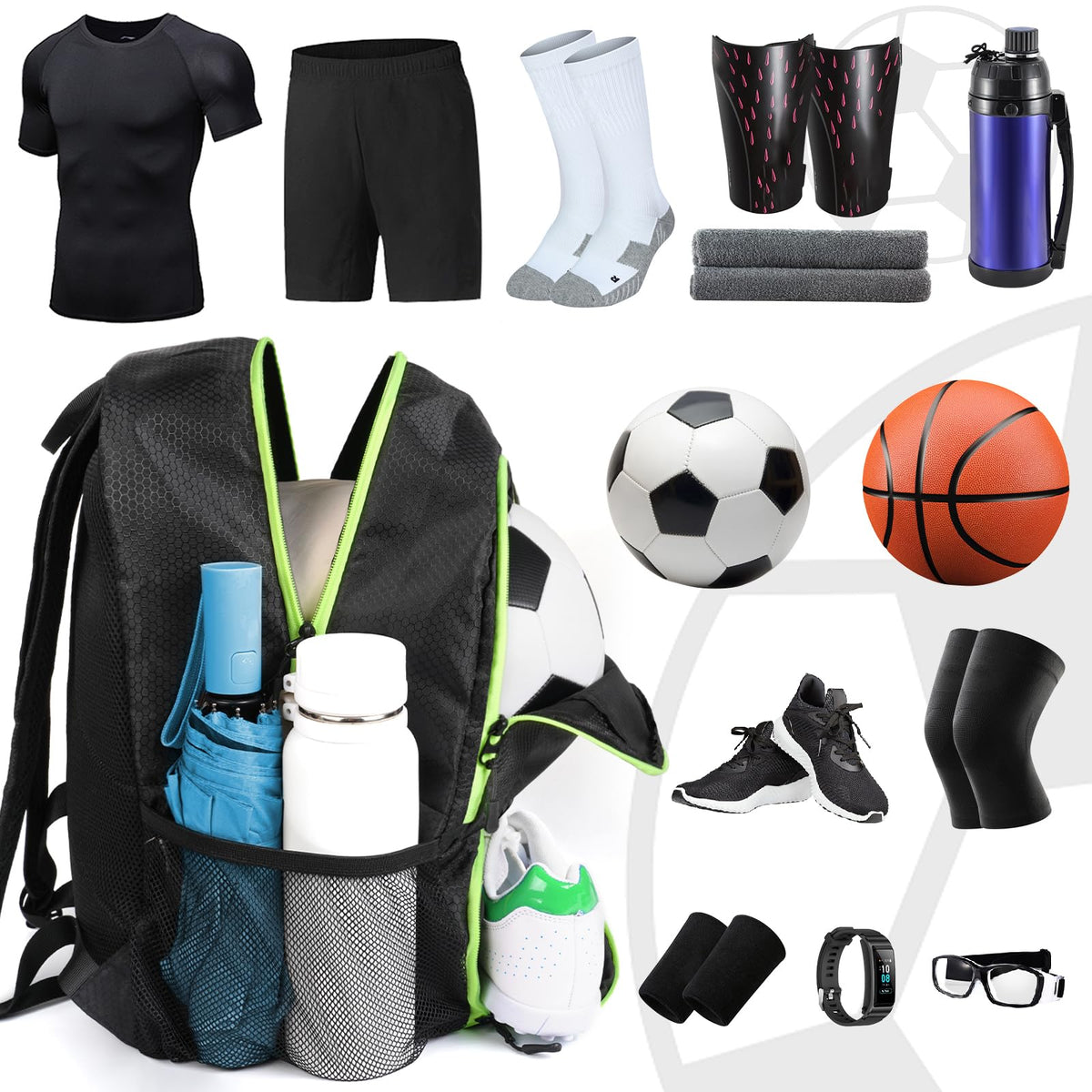 Soccer Backpack with Ball Holder and Shoe Compartment Q30522