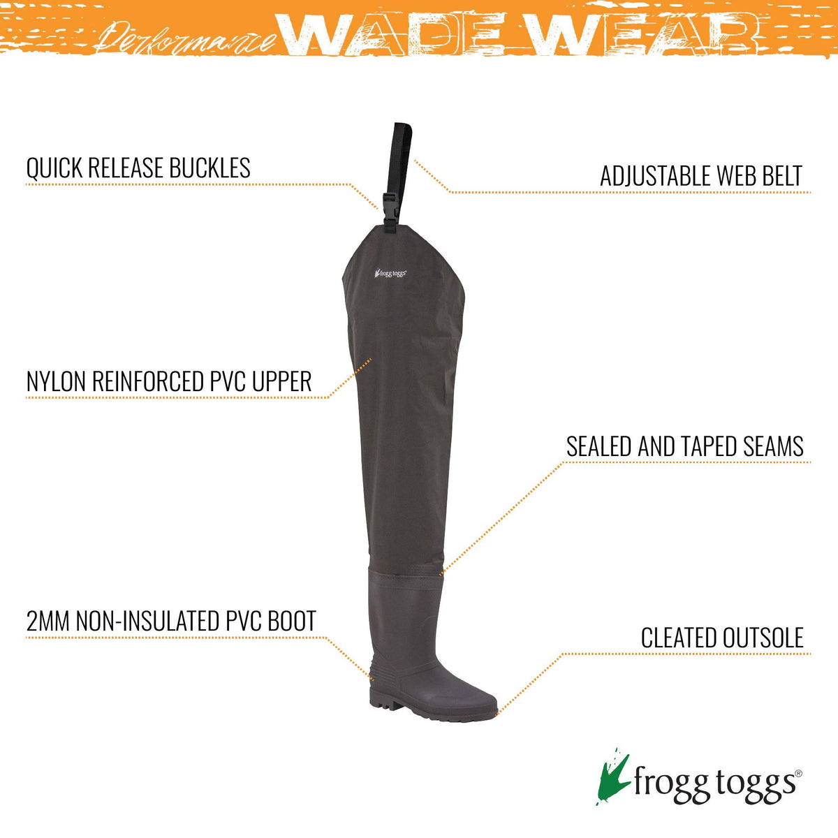 Waterproof PVC Fishing Bootfoot Hip Wader K3438