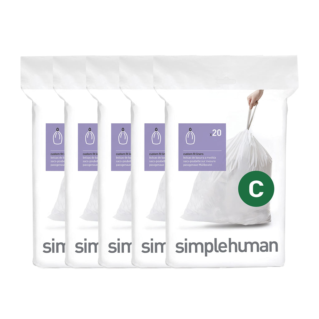 100 Count Drawstring Kitchen Trash Bags, 10-12 Liter, White W3684