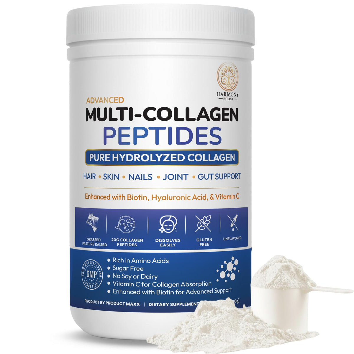 Multi Collagen Peptides Powder Unflavored Sugar Free 1.1 lb P951