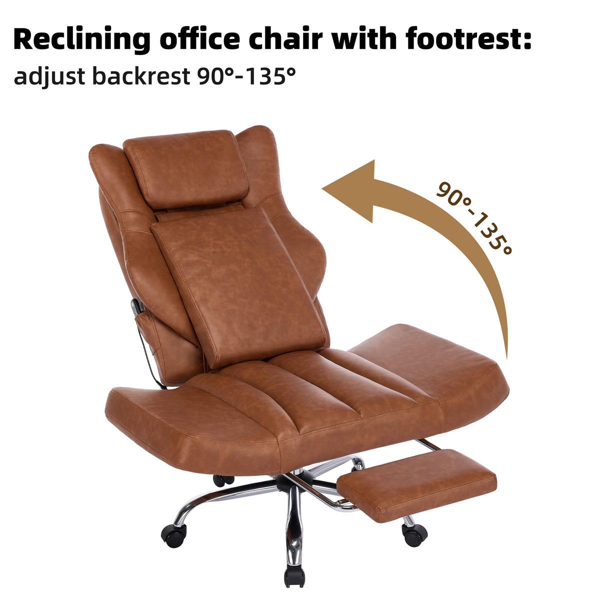 Brown Faux Leather Massage Office Chair N70511