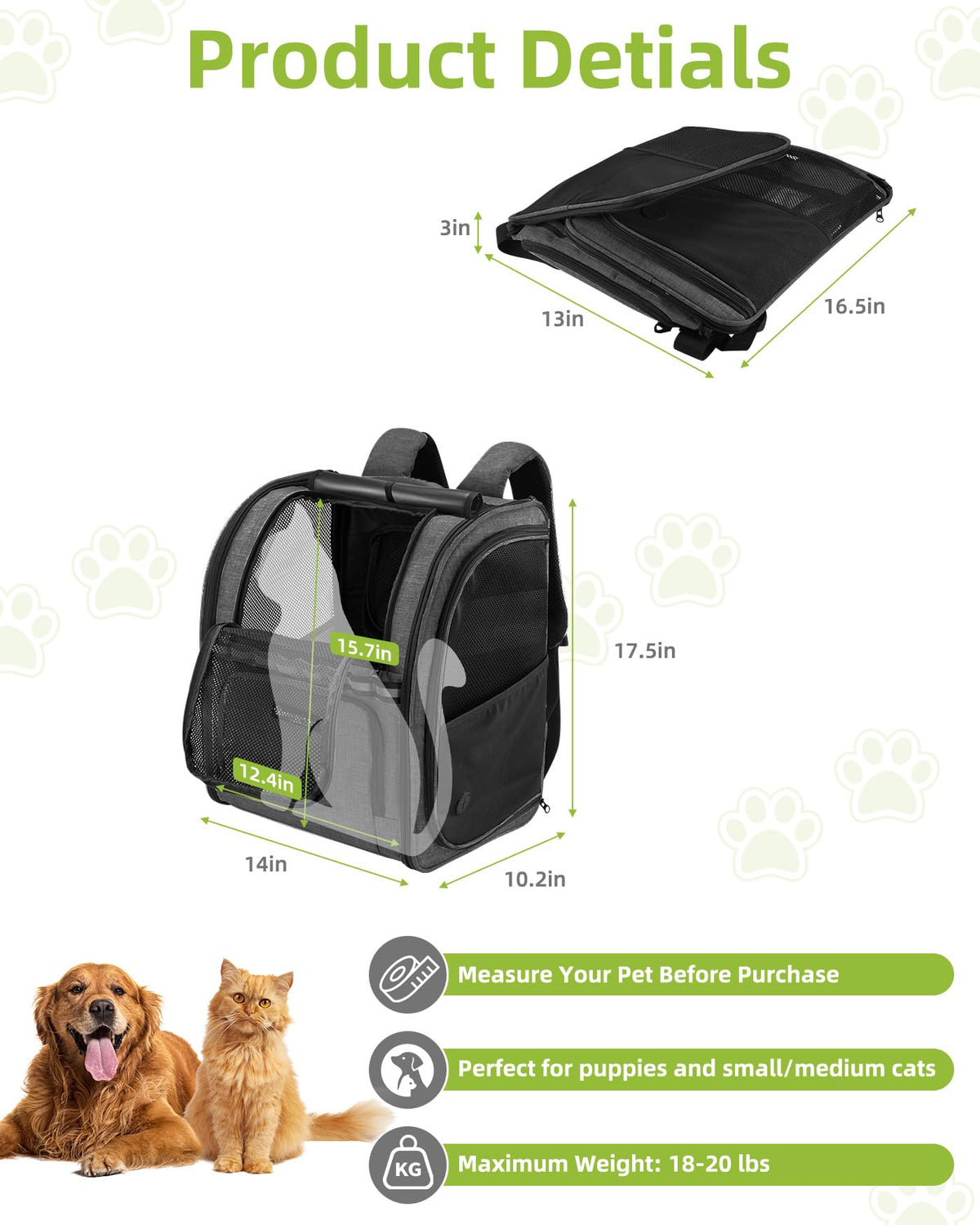 Dark Grey Breathable Mesh Cat Backpack Carrier B5126