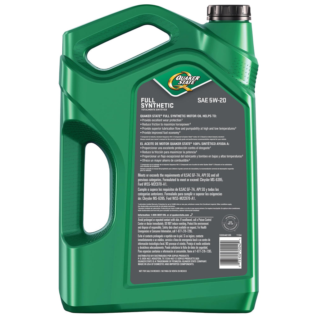 Full Synthetic 5W-20 Motor Oil, 5-Quart R213563