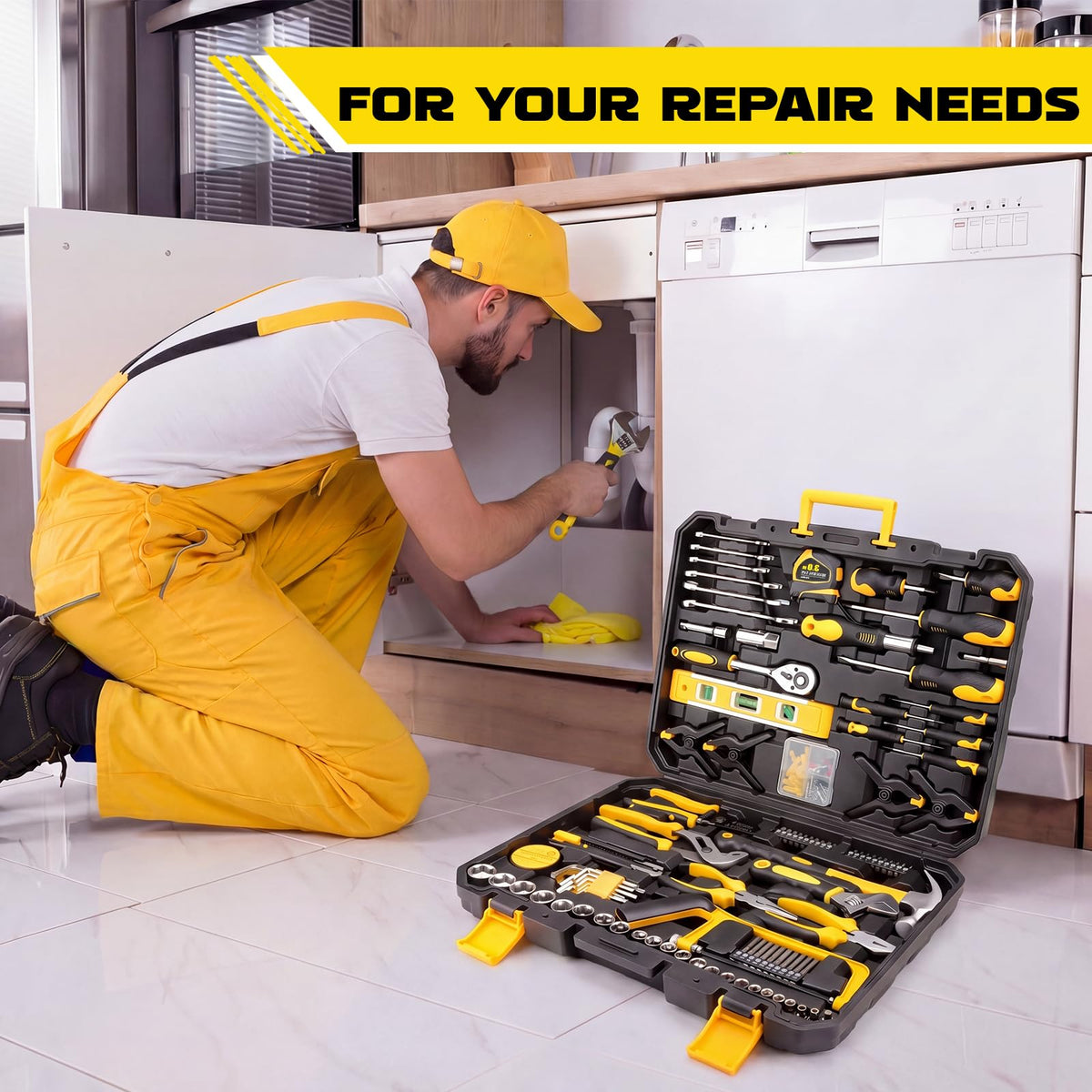 155 Pcs Household Tool Set with Toolbox X913