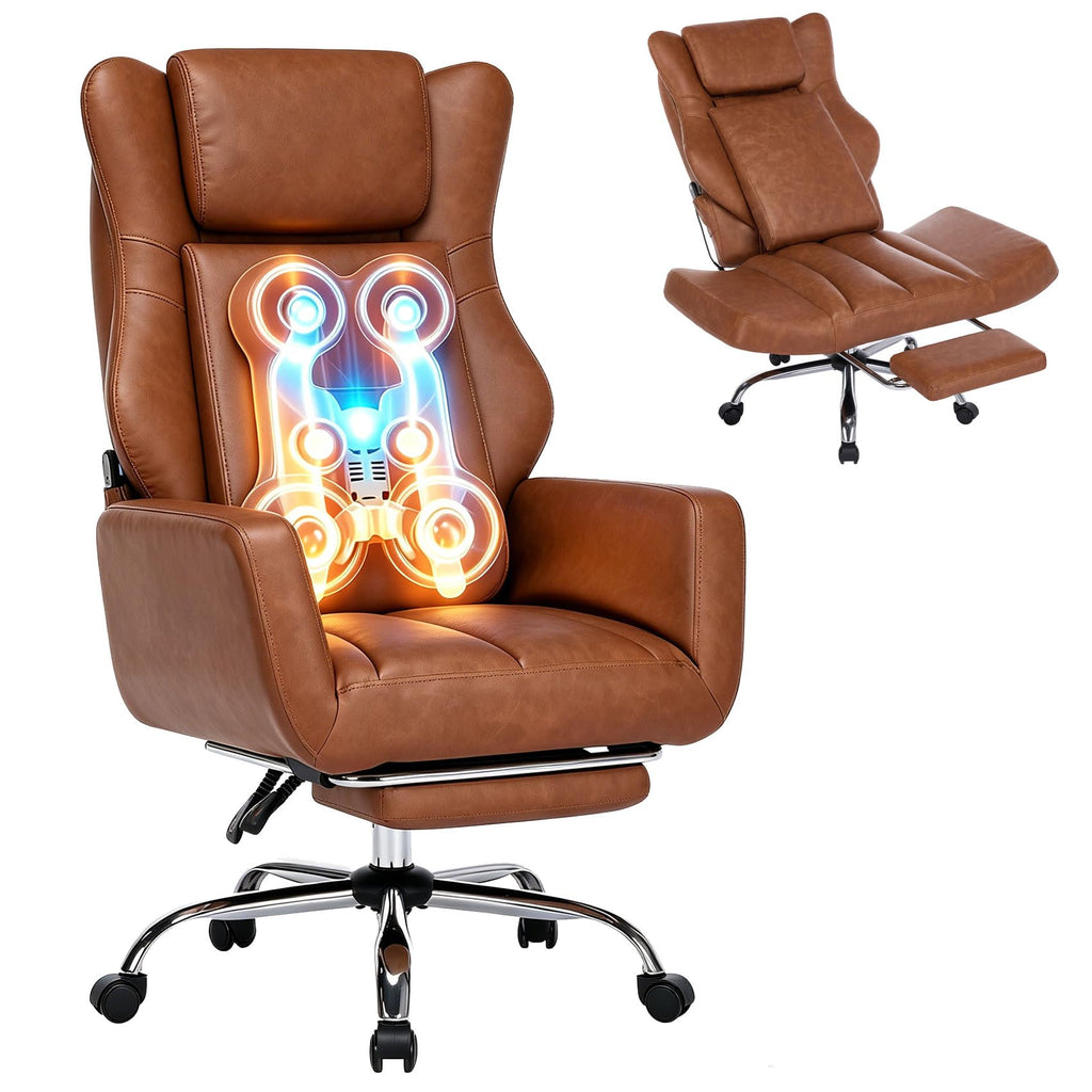 Brown Faux Leather Massage Office Chair N70511