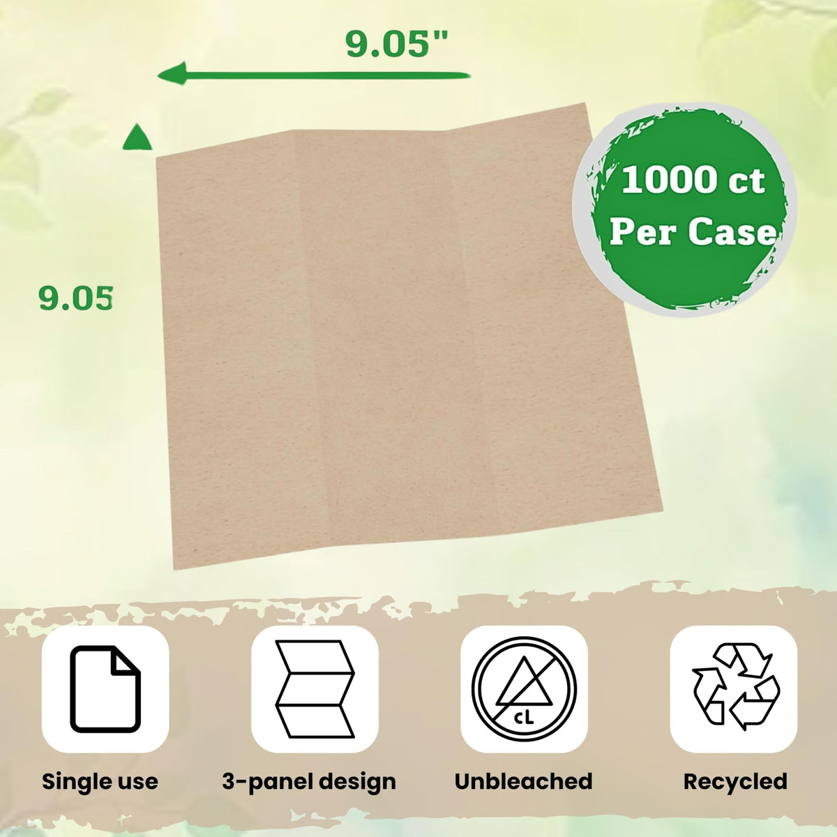 Brown Unbleached Z-Fold Paper Towels 1000ct V649
