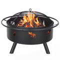 32" Round Wood Burning Fire Pit with Screen R818