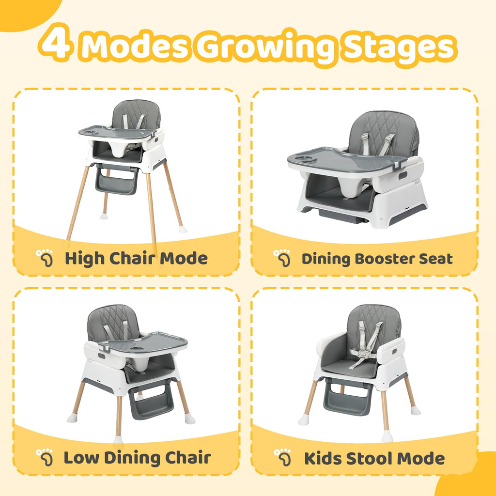 5 in 1 Portable High Chair with Double Tray X31852