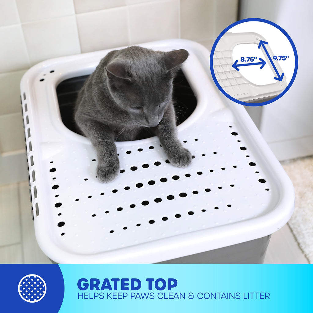 Enclosed Cat Litter Box with Hinged Lid E3652