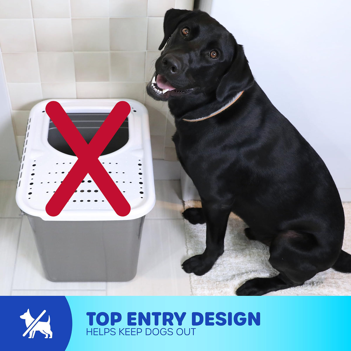 Enclosed Cat Litter Box with Hinged Lid E3652